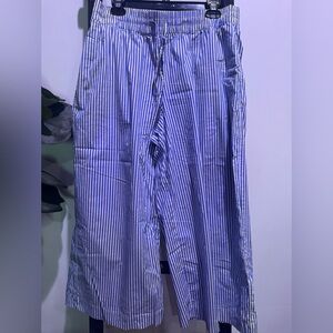 Striped Blue Wide Leg Pants